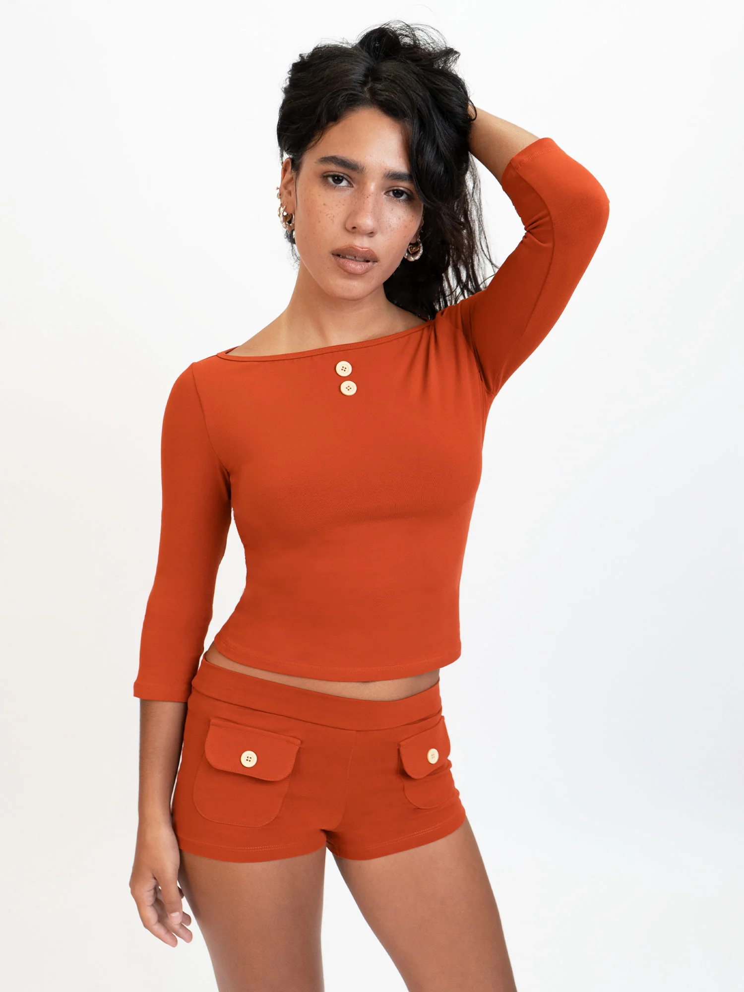 3/4 Sleeve Boat Neck Top - Image 35