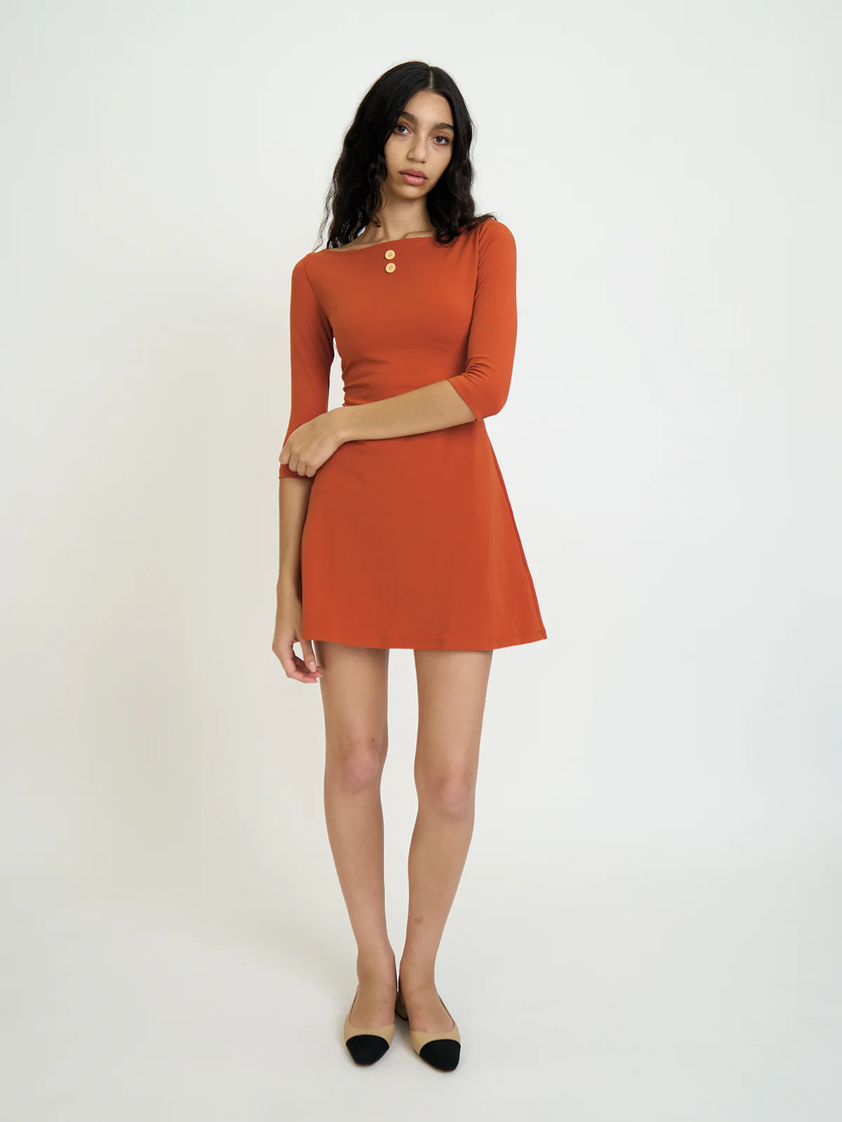 3/4 Sleeve Boat Neck Dress - Image 14