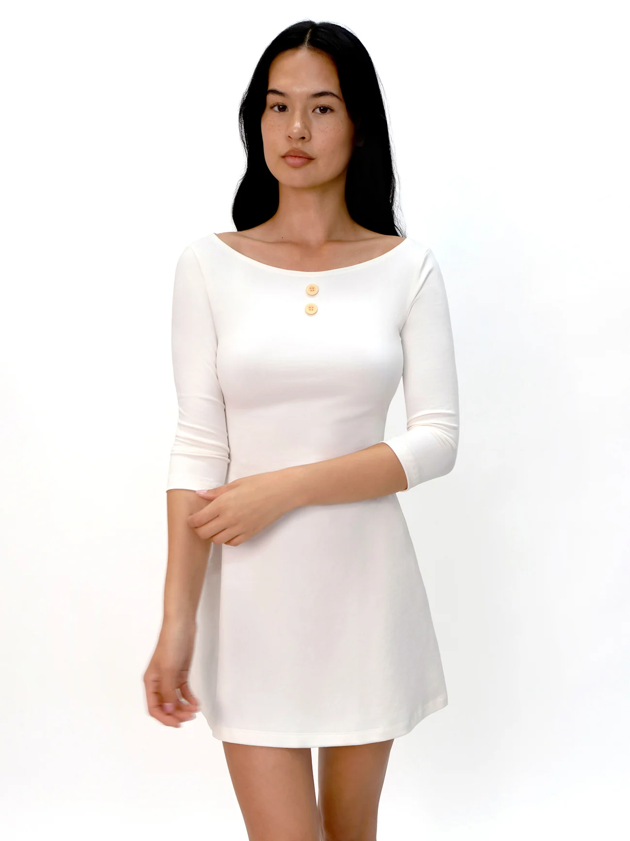 3/4 Sleeve Boat Neck Dress - Image 22